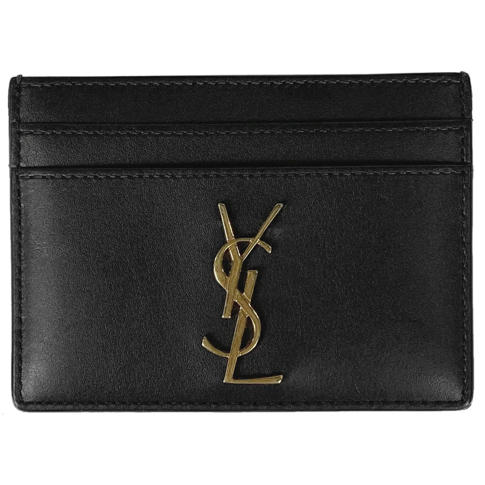Saint Laurent Yves Card Case Wallet pass leather black